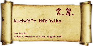 Kuchár Mónika névjegykártya